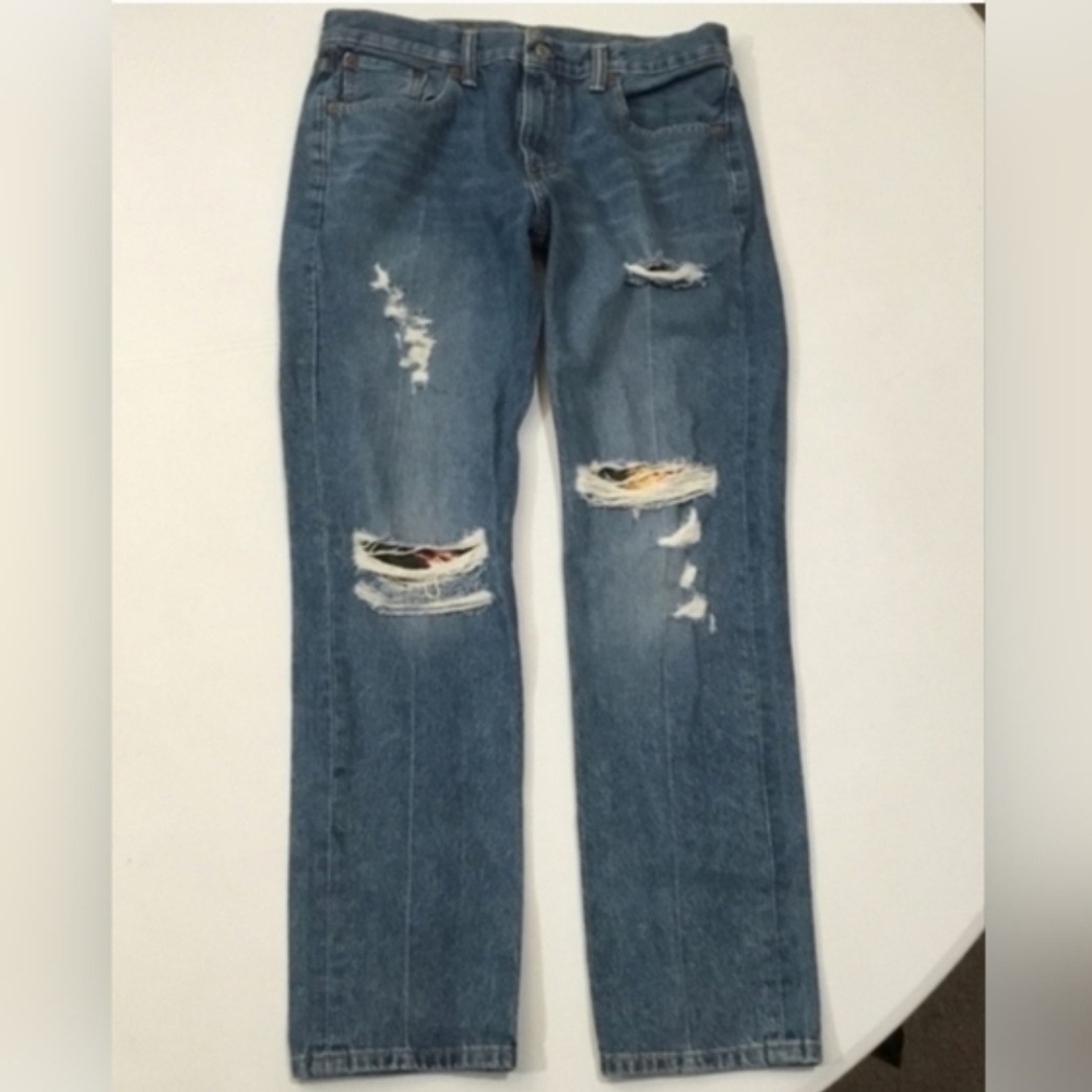 Levi's Women's Distressed Blue Straight Leg Jeans